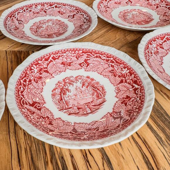 Early Mid-Century Mason's Vista Pink England Ironstone Small Plates-6.5"-Qty 6 - Picture 5 of 10
